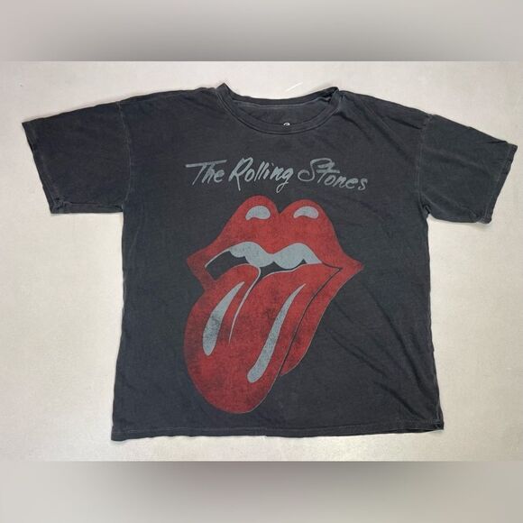 The Rolling Stones Graphic T-shirt Women Large Gray Short Sleeve Music - Picture 1 of 6